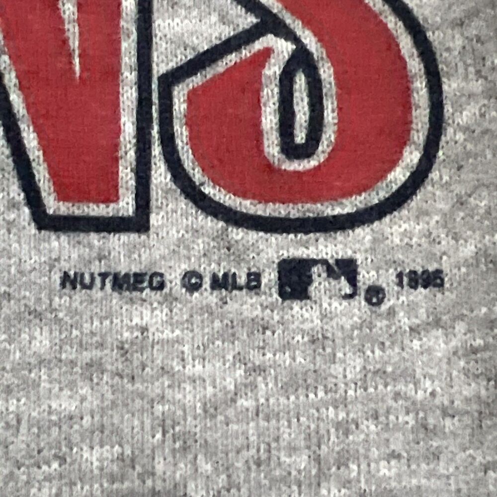 Vintage 90s Lee Sport Cleveland Indians AL Champions 1995 Gray Sweatshirt - XL - Picture 5 of 7